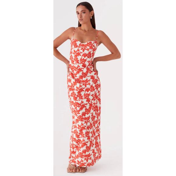 Peppermayo Forbidden Floral Bustier Maxi Dress - Red Floral - Picture 8 of 11
